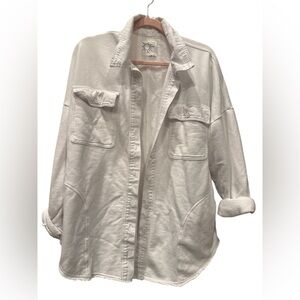 Offline by Aerie white flannel Oversized white button up shirt for Women